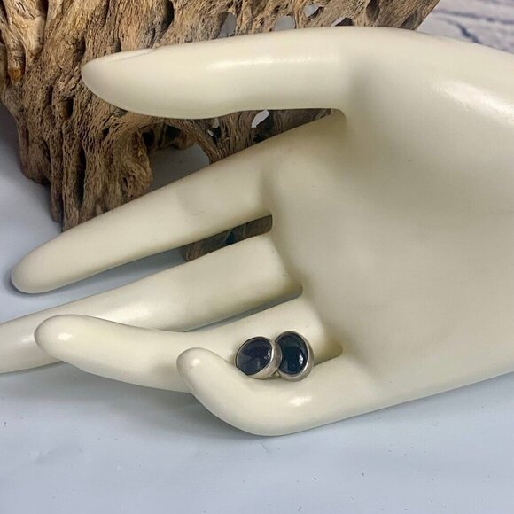 Vintage Carnelian Agate Silver Post Earrings - Picture 2 of 5